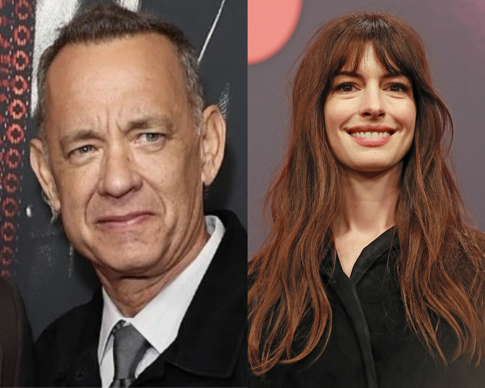 ator Tom Hanks e a atriz Anne Hathaway