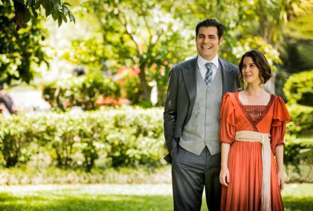 Novelas da Globo baseadas em grandes romances da literatura Casal de época em cena de novela da Globo inspirada em romance clássico