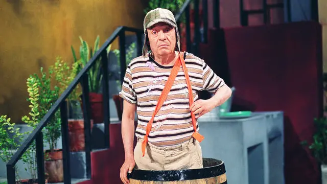 Chaves dentro do barril, em uma das cenas icônicas da série.