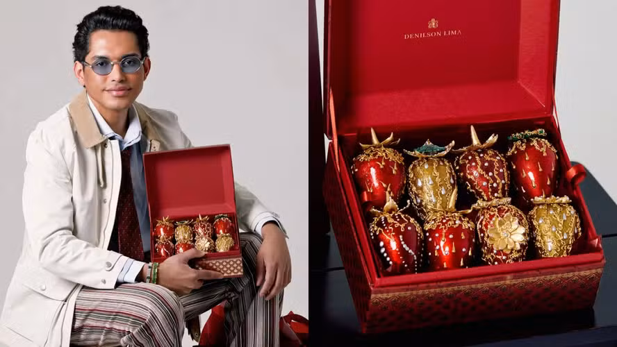 Morangos gourmet luxuoso, ao lado do criador dessa nova versão de luxo que já esta bombando. 